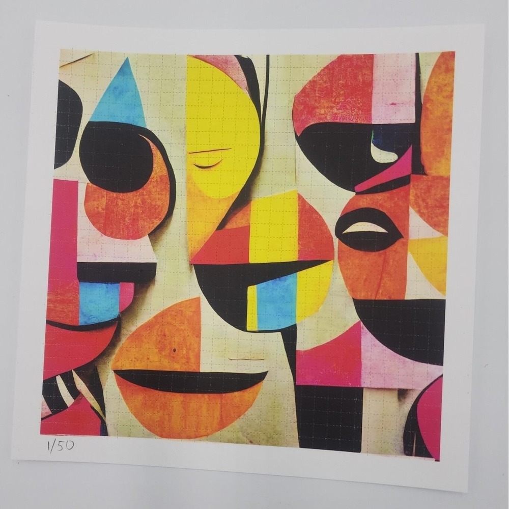 Ai Generated‎ artwork on Psychedelic Blotter Art sheets Artificial Intelligence